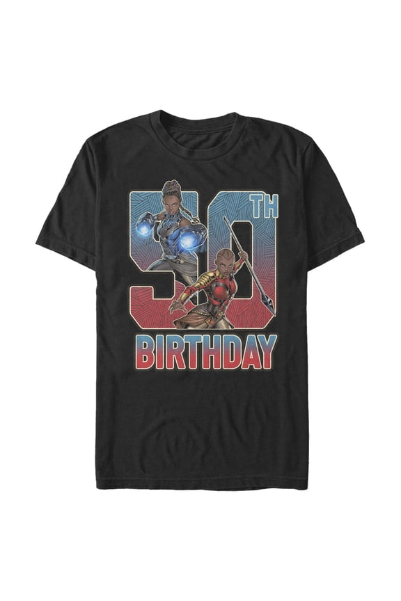 Men's Marvel Shuri and Okoye 50th Birthday Graphic Tee Black Large