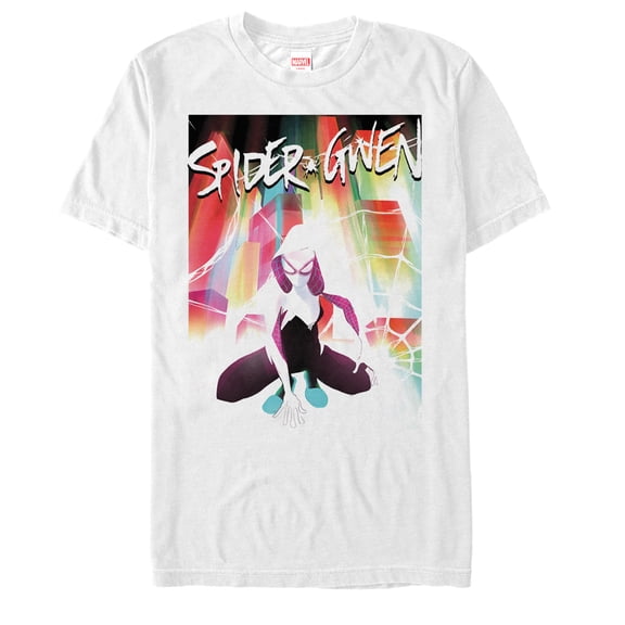 Men's Marvel Spider-Gwen Cover Web Graphic Tee White 2X Large
