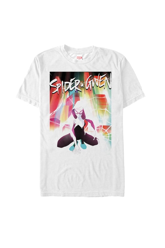 Men's Marvel Spider-Gwen Cover Web Graphic Tee White Small