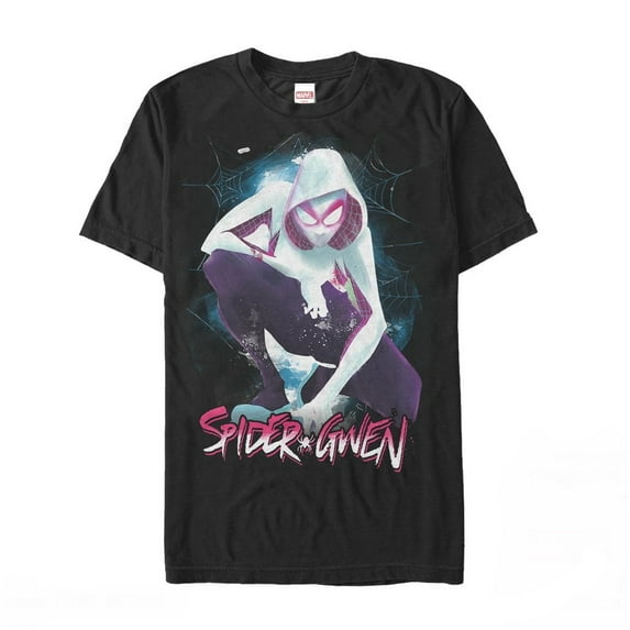Men's Marvel Spider-Gwen Web Graphic Tee Black Medium