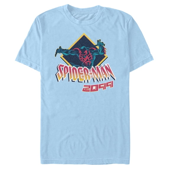 Men's Marvel Spider-Man 2099 Diamond Graphic Tee Light Blue X Large