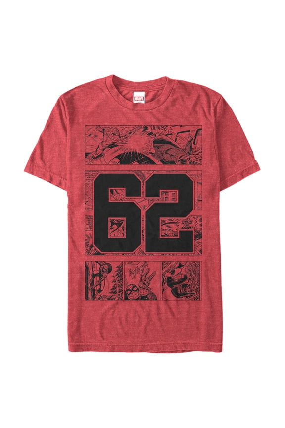 Men's Marvel Spider-Man 6Comic Book Graphic Tee Red Heather Large