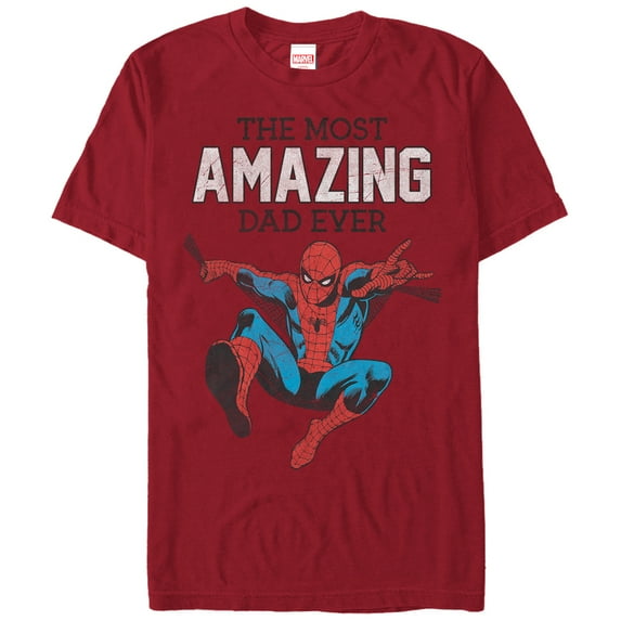 Men's Marvel Spider-Man Amazing Dad Graphic Tee Cardinal Medium