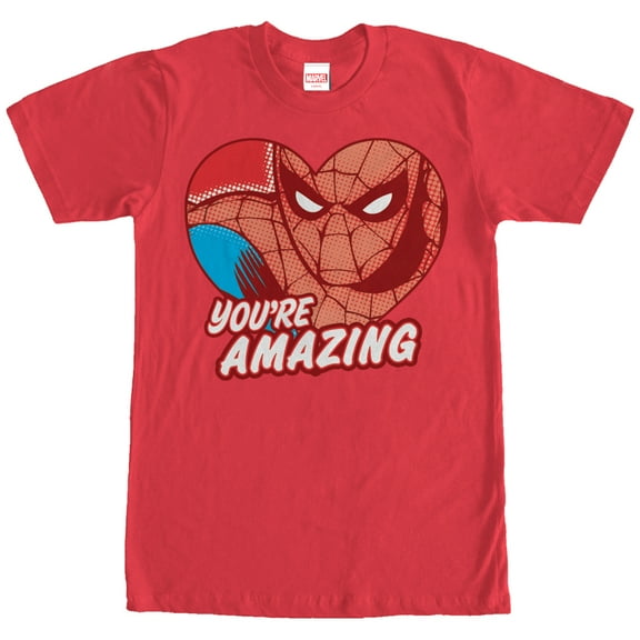 Men's Marvel Spider-Man Amazing Heart  Graphic Tee Red X Large