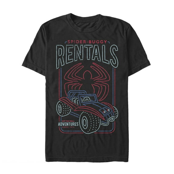 Men's Marvel Spider-Man Buggy Rentals Graphic Tee Black Large