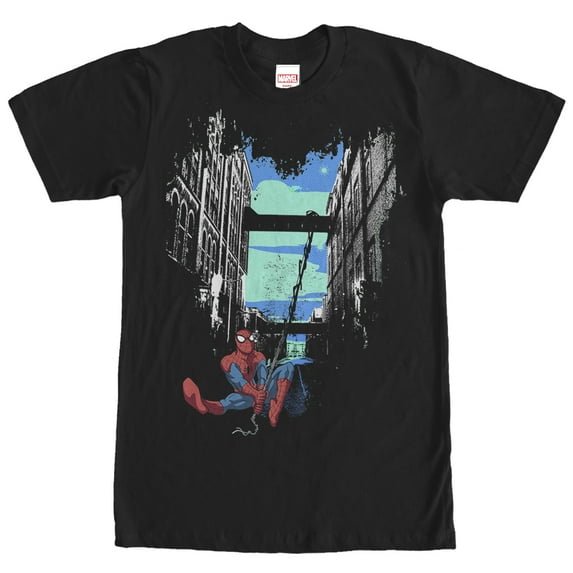 Men's Marvel Spider-Man City Graphic Tee Black 2X Large