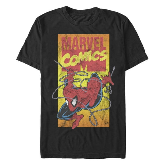 Men's Marvel Spider-Man Distressed Comic Cover  Graphic T-Shirt