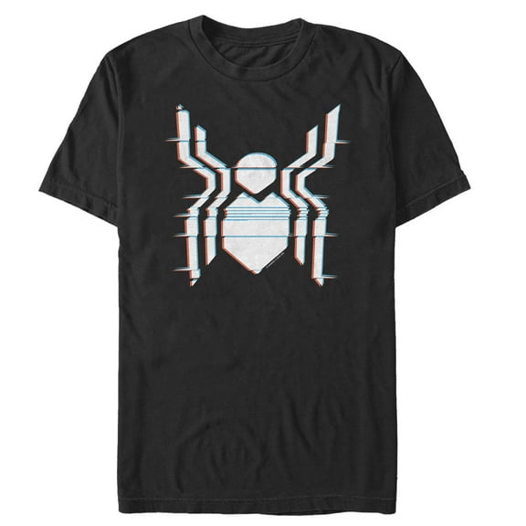 Men's Marvel Spider-Man: Far From Home Glitch Logo  Graphic Tee Black Large