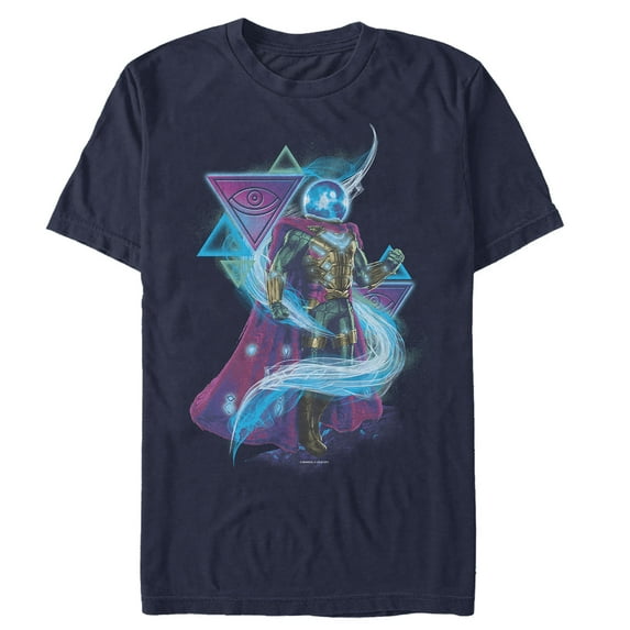 Men's Marvel Spider-Man: Far From Home Mysterio Swirl Graphic Tee Navy Blue Large