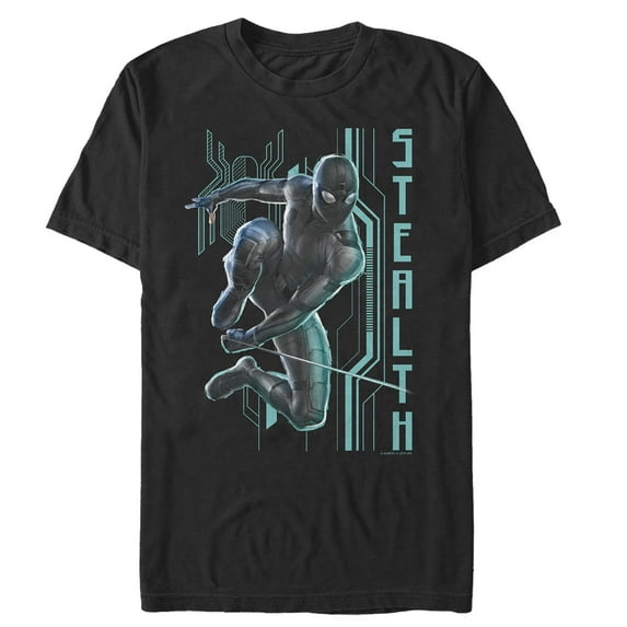 Men's Marvel Spider-Man: Far From Home Stealth Tech Graphic Tee Black Small