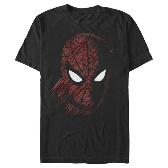 Men's Marvel Spider-Man: Far From Home Tech Pattern Graphic Tee Black 1X Big Tall