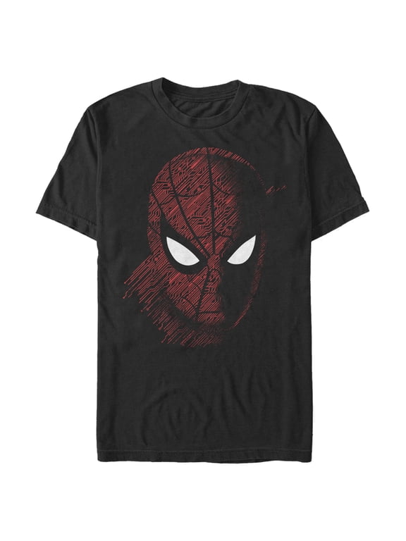 Men's Marvel Spider-Man: Far From Home Tech Pattern Graphic Tee Black 4X Big Tall