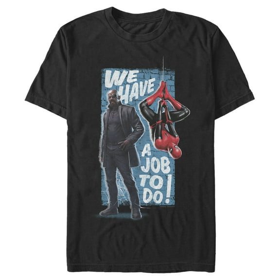 Men's Marvel Spider-Man: Far From Home We Have a Job To Do Poster  Graphic Tee Black 2X Large