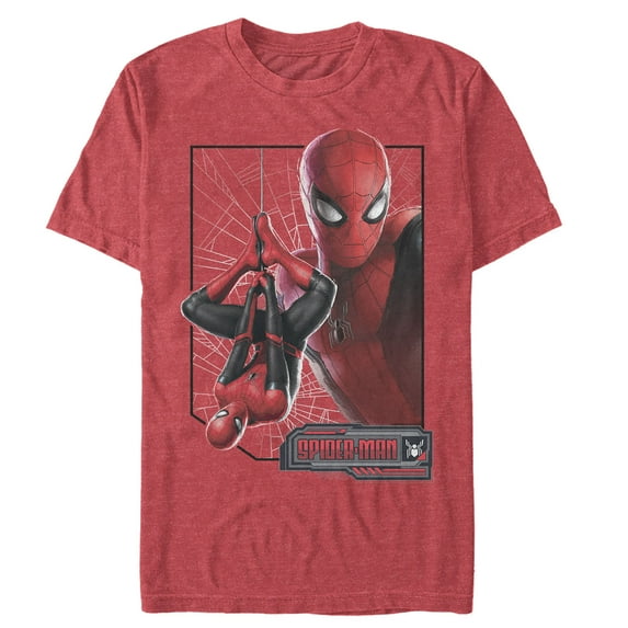 Men's Marvel Spider-Man: Far From Home Web Frame Graphic Tee Red Heather Large