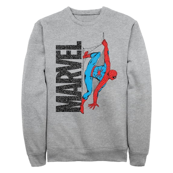 Men's Marvel Spider-Man Fuzzy Logo Web Sweatshirt