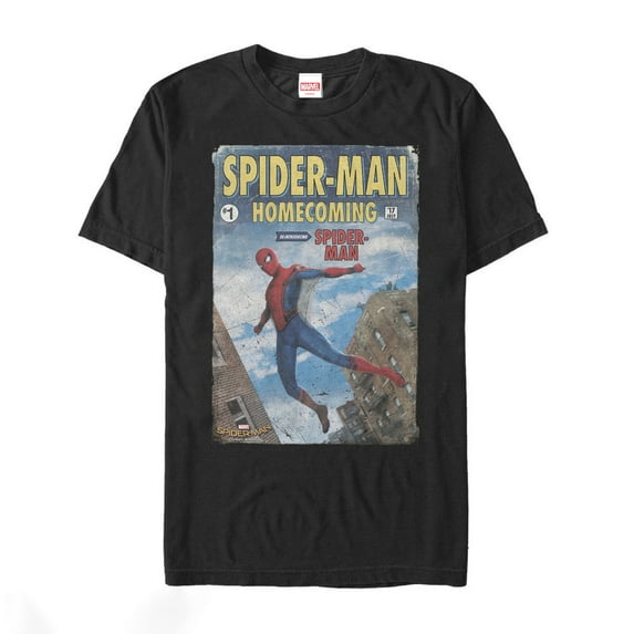 Men's Marvel Spider-Man: Homecoming Comic Book Graphic Tee Black X Large