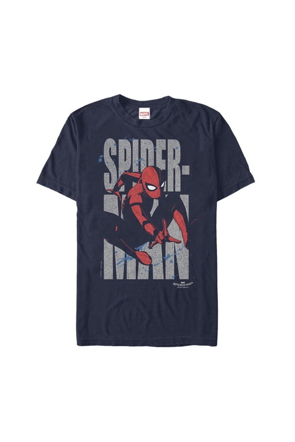 Men's Marvel Spider-Man: Homecoming Name  Graphic Tee Navy Blue Large