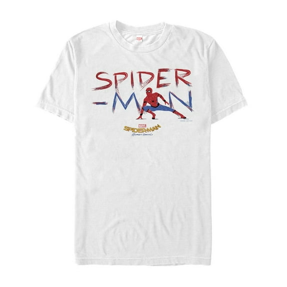 Men's Marvel Spider-Man: Homecoming Paint Streak Graphic Tee White Large
