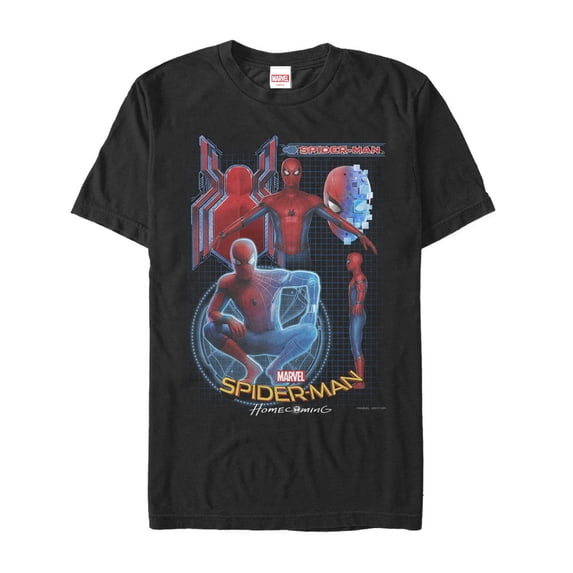 Men's Marvel Spider-Man: Homecoming Suit Schematics Graphic Tee Black 3X Large