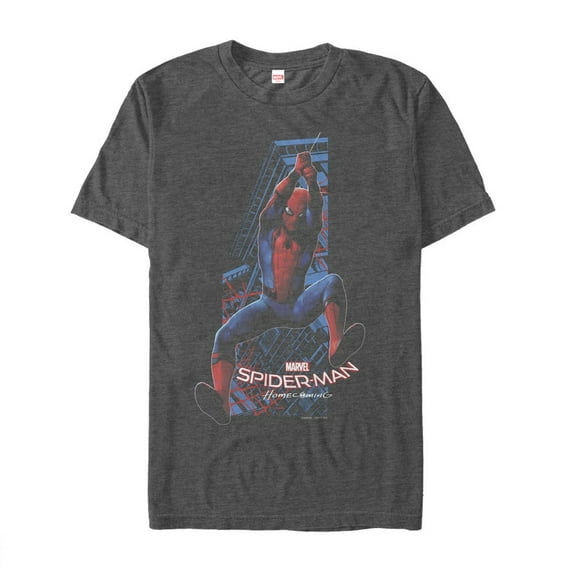 Men's Marvel Spider-Man: Homecoming Swing Graphic Tee Charcoal Heather 4X Large