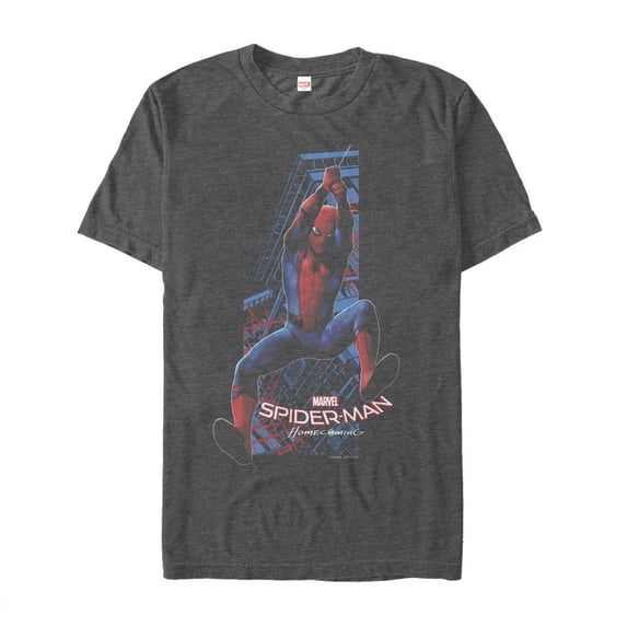 Men's Marvel Spider-Man: Homecoming Swing Graphic Tee Charcoal Heather X Large