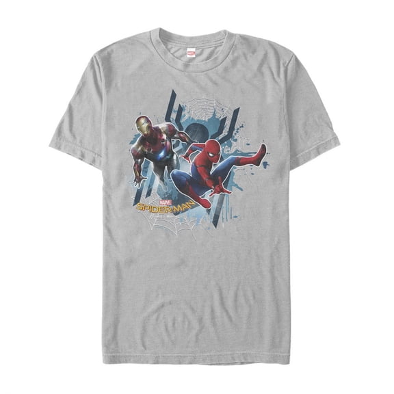 Men's Marvel Spider-Man: Homecoming Teamwork Graphic Tee Silver Medium