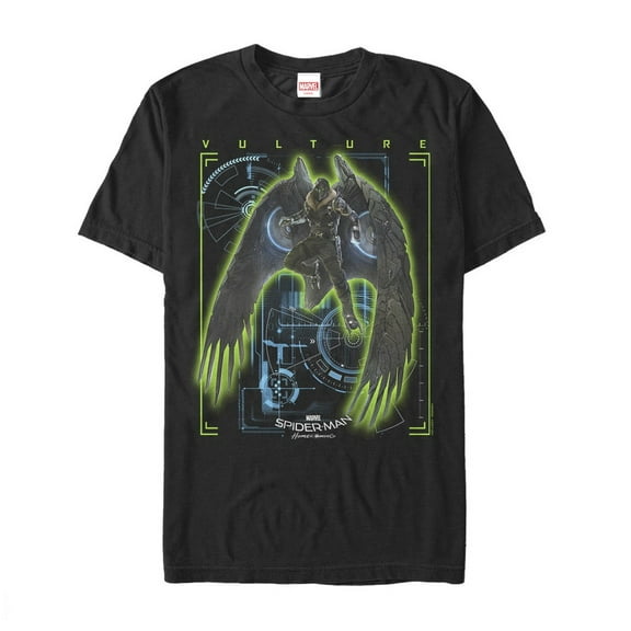 Men's Marvel Spider-Man: Homecoming Vulture Schematics  Graphic Tee Black Medium