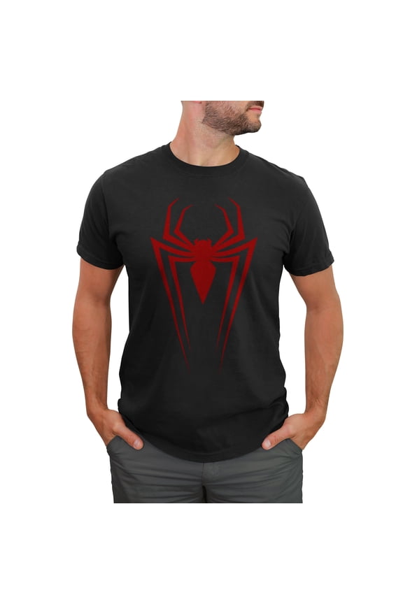 Men's Marvel Spider-Man Icon Badge  Graphic Tee Black 2X Large