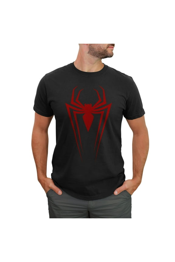 Men's Marvel Spider-Man Icon Badge  Graphic Tee Black Small