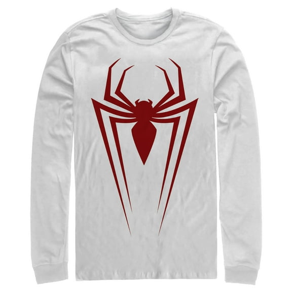 Men's Marvel Spider-Man Icon Badge  Long Sleeve Shirt White Large