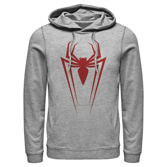 Men's Marvel Spider-Man Icon Badge  Pull Over Hoodie Athletic Heather 3X Large