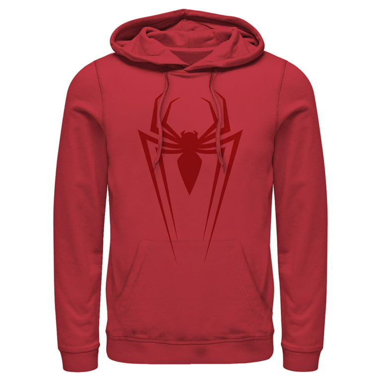 Men's Marvel Spider-Man Icon Badge Pull Over Hoodie Red Large