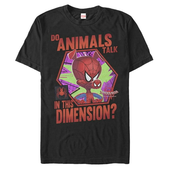 Men's Marvel Spider-Man: Into the Spider-Verse Spider-Ham Animals Talk Graphic Tee Black Medium