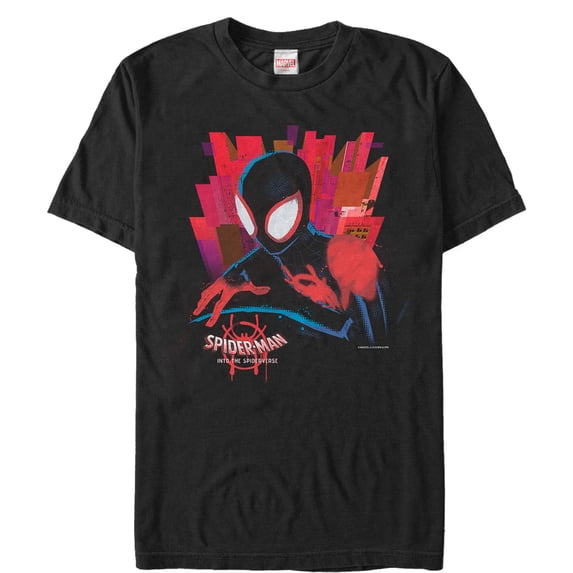 Men's Marvel Spider-Man: Into the Spider-Verse City Graphic Tee Black 3X Large