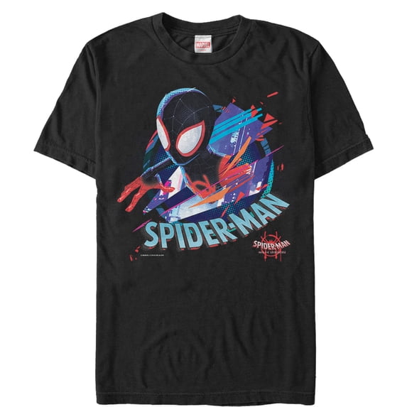 Men's Marvel Spider-Man: Into the Spider-Verse Cracked Graphic Tee Black 4X Large