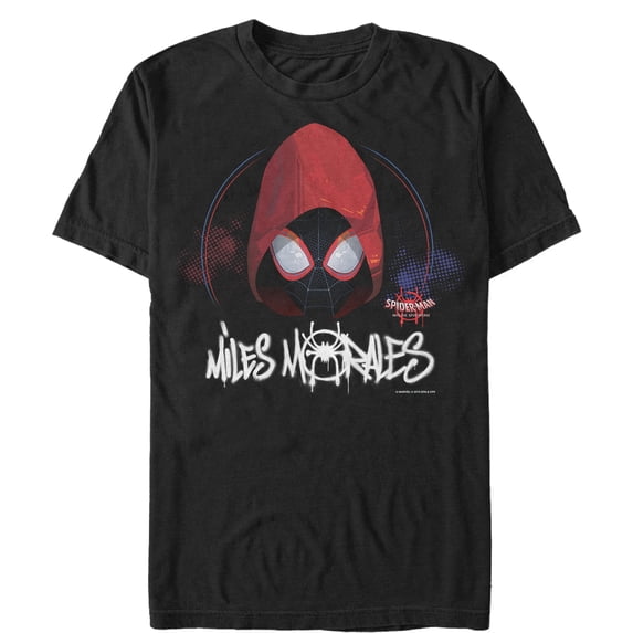 Men's Marvel Spider-Man: Into the Spider-Verse Hooded Miles Graphic Tee Black Large