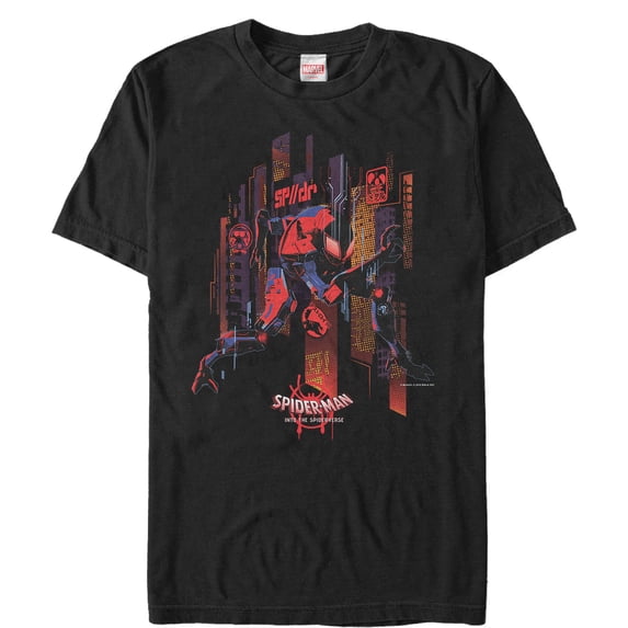 Men's Marvel Spider-Man: Into the Spider-Verse Invisible Graphic Tee Black Medium