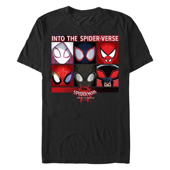 Men's Marvel: Spider-Man: Into the Spider-Verse Mask Collage Graphic T-Shirt