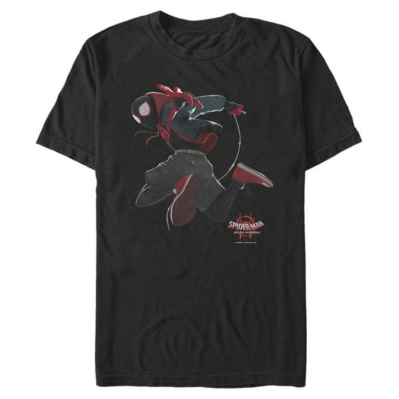 Men's Marvel Spider-Man: Into the Spider-Verse Miles Morales Jump  Graphic Tee Black Large