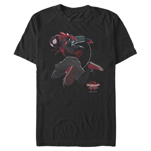Men's Marvel Spider-Man: Into the Spider-Verse Miles Morales Jump Graphic Tee Black Medium