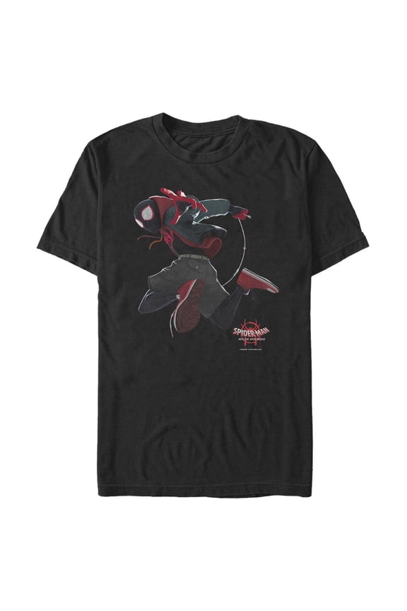 Men's Marvel Spider-Man: Into the Spider-Verse Miles Morales Jump Graphic Tee Black Medium