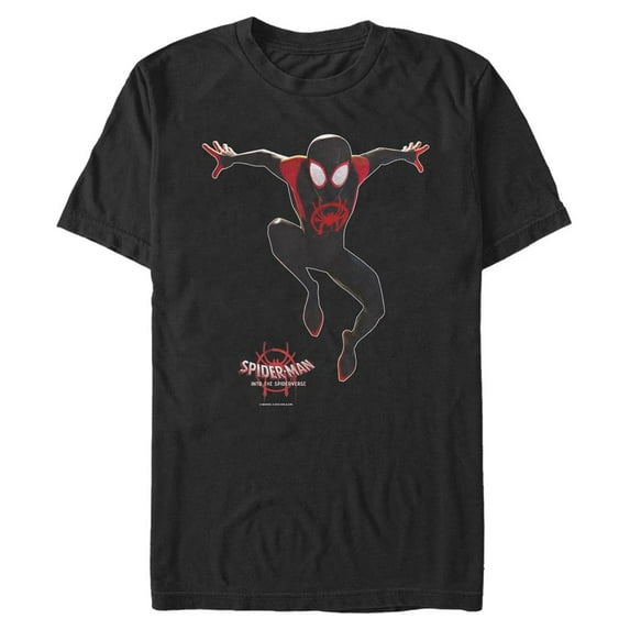Men's Marvel Spider-Man: Into the Spider-Verse Miles Morales Leap Graphic Tee Black 5X Large