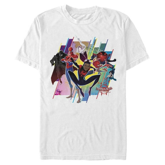 Men's Marvel Spider-Man: Into the Spider-Verse Rainbow Panels  Graphic Tee White 3X Large