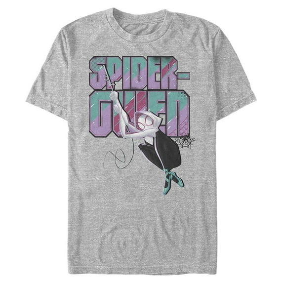 Men's Marvel Spider-Man: Into the Spider-Verse Spider-Gwen Swing Graphic Tee Athletic Heather Medium