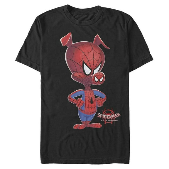 Men's Marvel Spider-Man: Into the Spider-Verse Spider-Ham Portrait  Graphic Tee Black Large