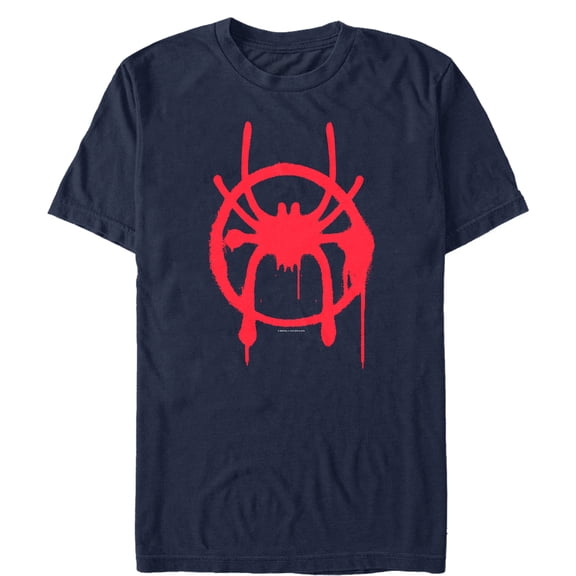 Men's Marvel Spider-Man: Into the Spider-Verse Symbol Graphic Tee Navy Blue Small