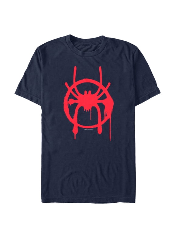 Men's Marvel Spider-Man: Into the Spider-Verse Symbol Graphic Tee Navy Blue Small