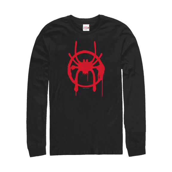 Men's Marvel Spider-Man: Into the Spider-Verse Symbol Long Sleeve Shirt Black Medium