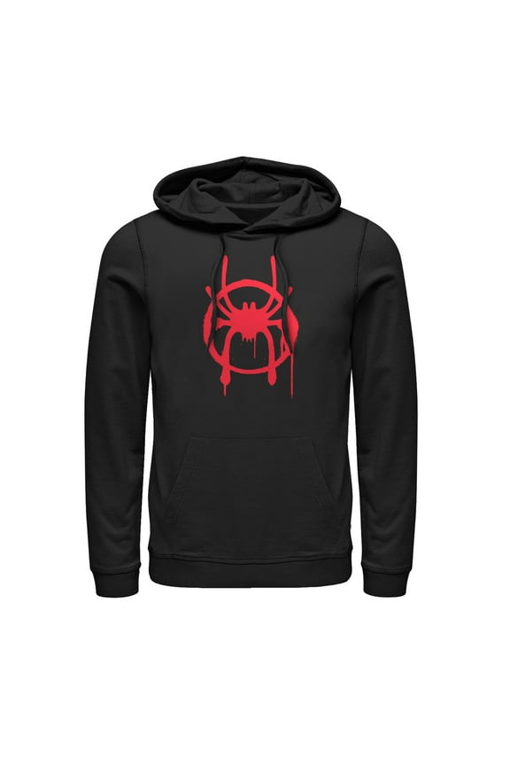 Men's Marvel Spider-Man: Into the Spider-Verse Symbol Pull Over Hoodie Black 2X Large