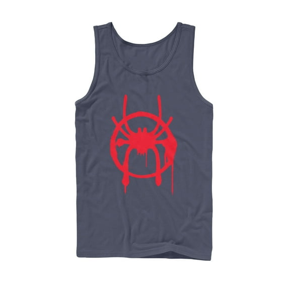 Men's Marvel Spider-Man: Into the Spider-Verse Symbol  Tank Top Navy Blue Small